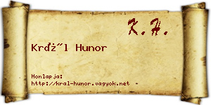 Král Hunor névjegykártya